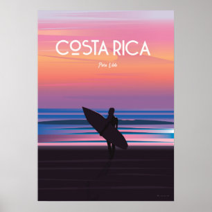 Costa Rica Reiseplakat Surf Strandposter Poster