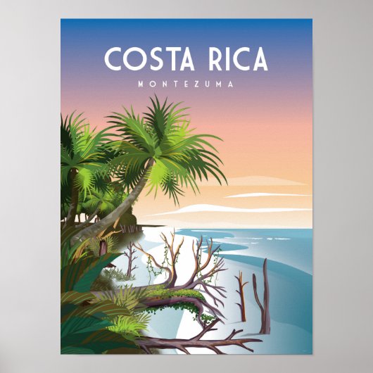Costa Rica | Reiseplakat | tropischer Strand Poster (Vorne)
