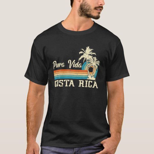 Costa Rica Retro Beach Urlaub Souvenir Strand T-Shirt (Vorderseite)