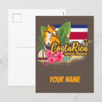 Costa Rica Retro große Katze Vintage Flagge Souven