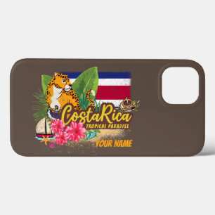 Costa Rica Retro Großkatze Vintage-Flagge Souvenir Case-Mate iPhone Hülle