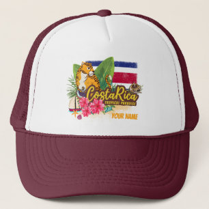 Costa Rica Retro Großkatze Vintage-Flagge Souvenir Truckerkappe