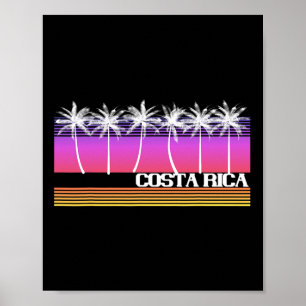 Costa Rica Retro-Stil Strandinsel Vintage-Sonnenun Poster