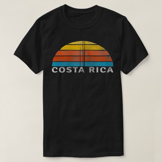 Costa Rica Retro Sunset Design Zip T-Shirt (Design vorne)