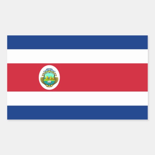 Costa Rica/Rica-Flagge Rechteckiger Aufkleber (Vorderseite)