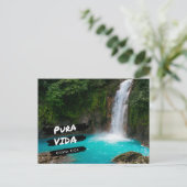 Costa Rica Rio Celeste Wasserfall Urlaub Postkarte (Stehend Vorderseite)