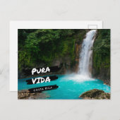 Costa Rica Rio Celeste Wasserfall Urlaub Postkarte (Vorne/Hinten)