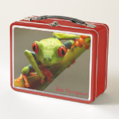 Costa Rica Roter Mit Augen Baum Frosch Metall Brotdose (Vorderseite)