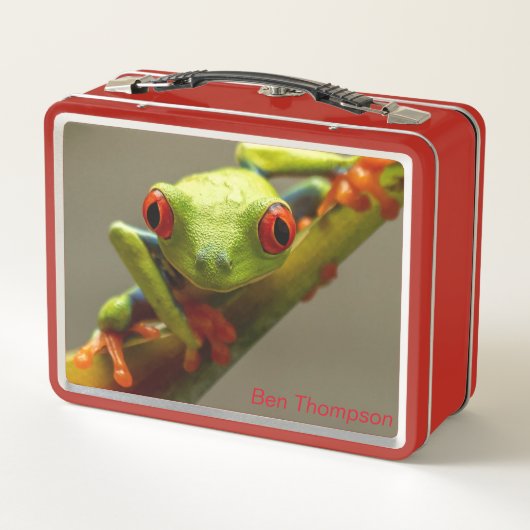 Costa Rica Roter Mit Augen Baum Frosch Metall Brotdose (Rückseite)