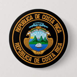Costa Rica Round Emblem Button
