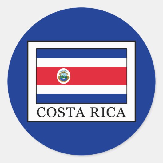 Costa Rica Runder Aufkleber (Vorderseite)