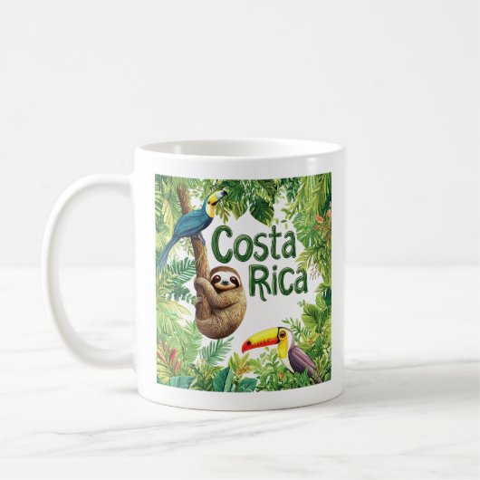 Costa-Rica-Schlucht, Tukan und mit Augen, roter Ba Kaffeetasse (Links)