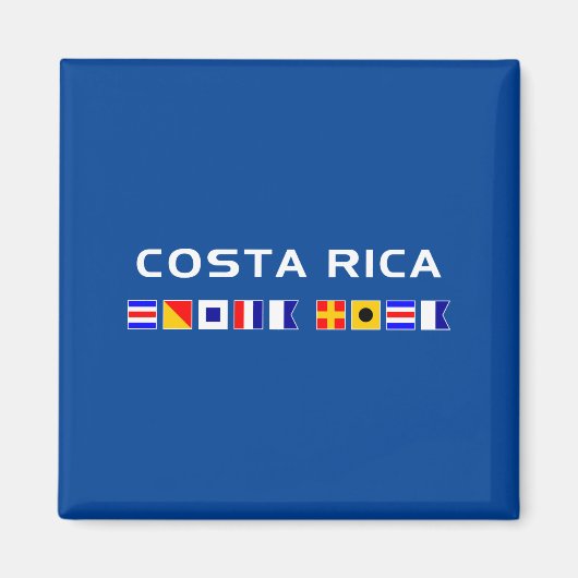 Costa Rica Segel Flaggen dunkel Magnet (Vorne)