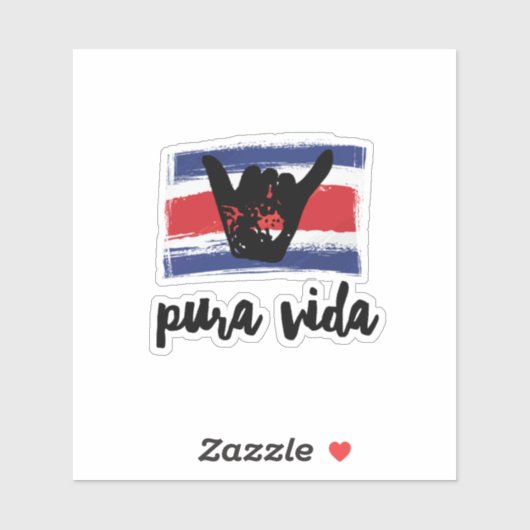 Costa Rica Shaka Karte Souvenir Aufkleber (Blatt)
