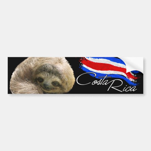 Costa Rica Sloth Autoaufkleber (Vorne)
