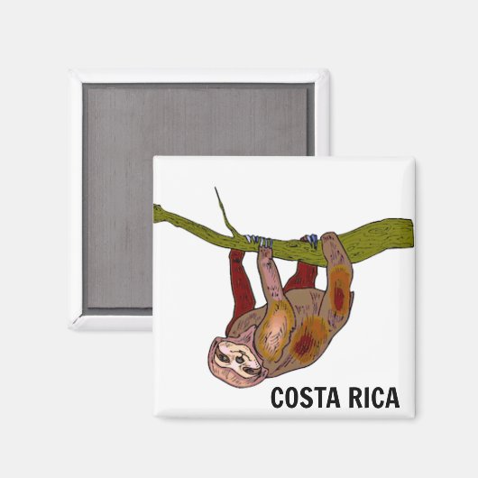 Costa Rica Sloth Magnet (Vorderseite/Rückseite)