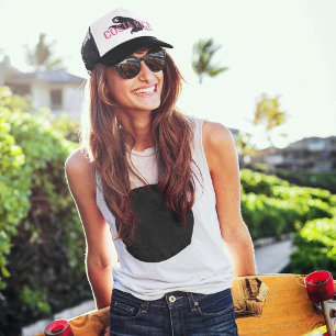 Costa Rica Sloth Souvenir Hat   Rosa Truckerkappe