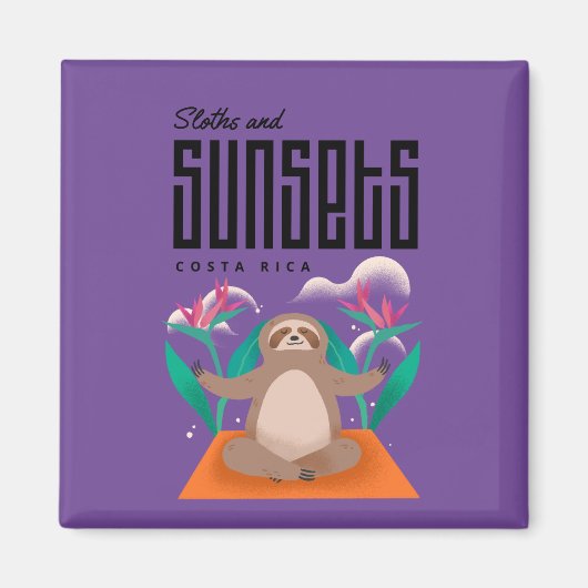 Costa Rica Sloths und Sunsets Souvenir Magnet (Vorne)