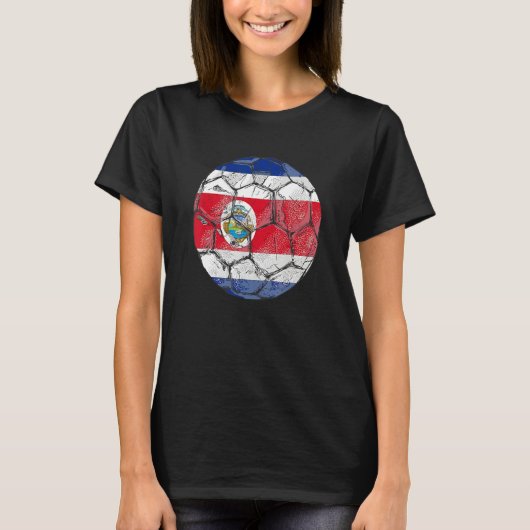 Costa Rica Soccer 2022 Costa Rica Ball Flag Footba T-Shirt (Vorderseite)