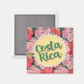 Costa Rica Sonne mit Hibiskus Magnet (Vorderseite/Rückseite)