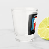 Costa Rica Souvenir farbenfrohe Karte Schnapsglas (Links)