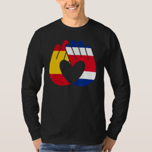 Costa Rica Spanien Flaggenfreundschaft Brüderschaf T-Shirt