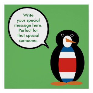 Costa Rica Sprechende Ms Pinguin Personalisiert Poster