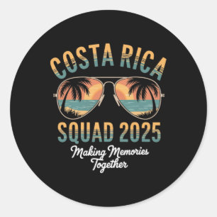 Costa Rica Squad 2025 Urlaub tropische Pura Vida Runder Aufkleber