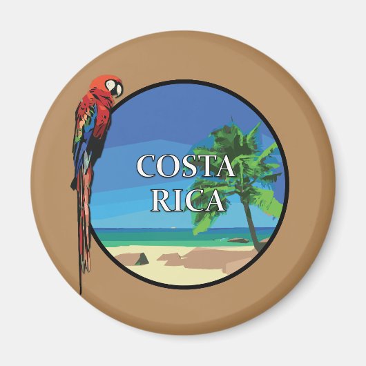 Costa Rica - Standard, 2¼ Zoll Rundmagazin Magnet (Vorne)