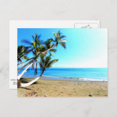 Costa Rica, Strand mit Palmen Postkarte (Vorne/Hinten)