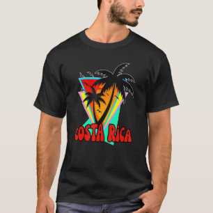 Costa Rica Strand Sonnenuntergang Palme Retro Urla T-Shirt