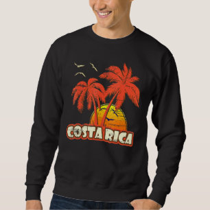 Costa Rica Summer Palm Trees 80er Beach Sunset Sweatshirt