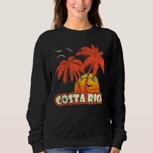 Costa Rica Summer Palm Trees 80er Beach Sunset Sweatshirt