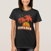 Costa Rica Summer Palm Trees 80er Beach Sunset T-Shirt (Vorderseite)