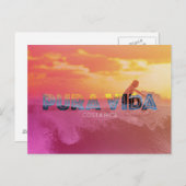 Costa Rica Surfer Pura Vida Postkarte (Vorne/Hinten)