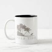 Costa Rica Surfer Pura Vida Zweifarbige Tasse (Links)