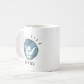 Costa Rica-Surfer Shaka Pura Vida Kaffee Kaffeetasse (Vorderseite Links)