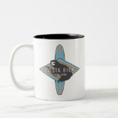 Costa Rica Surfer Slot Blau Zweifarbige Tasse (Links)