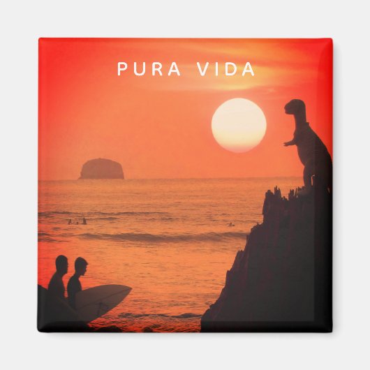Costa Rica Surfer Sunset Pura Vida Magnet (Vorne)