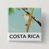 Costa Rica Tree Frog Vacation Poster Button (Vorderseite)