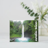 Costa Rica Tropical Blue Waterfall Postkarte (Stehend Vorderseite)