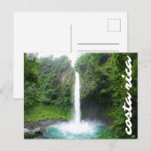 Costa Rica Tropical Blue Waterfall Postkarte (Vorne/Hinten)