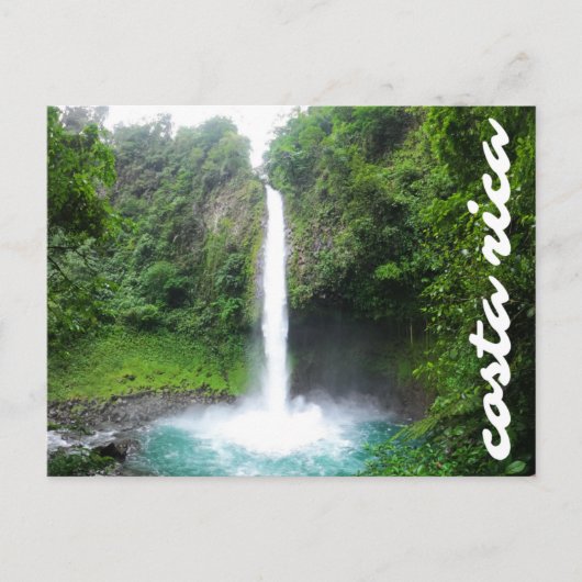 Costa Rica Tropical Blue Waterfall Postkarte (Vorderseite)