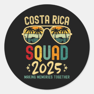 Costa Rica Urlaub Squad 2025 Familienurlaub Tri Runder Aufkleber
