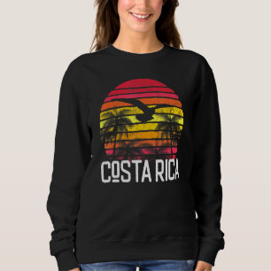 Costa Rica Vintag Retro Beach Palm Treppenschwimmb Sweatshirt