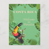 Costa Rica Vintag Toucan Reisen Postkarte (Vorderseite)