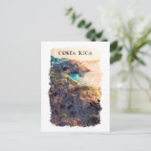Costa Rica Vintage Reisen Landschaft Postkarte (Stehend Vorderseite)