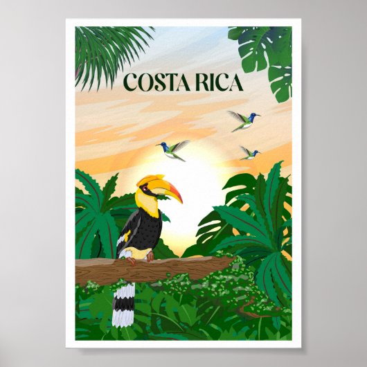 Costa Rica Vintage Reiseplakat Poster (Vorne)