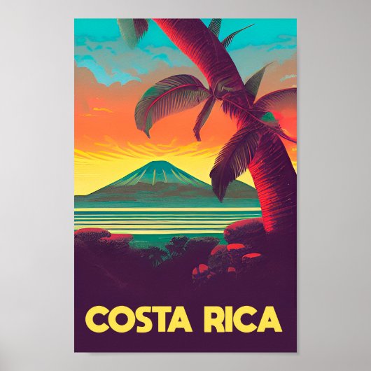 Costa rica Vintage Reiseplakat Tropische Landskap Poster (Vorne)