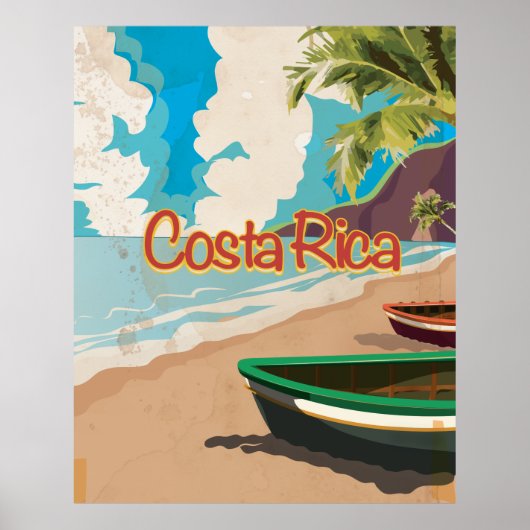 Costa Rica Vintage Travel Poster (Vorne)